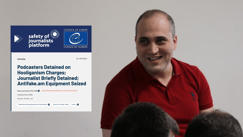 Политзаключенный Нарек Самсонян о реакции Платформы Совета Европы по безопасности журналистов